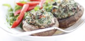 Gestational Diabetes Friendly Stuffed Portobello Mushrooms